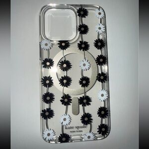Kate Spade Black and White Floral Phone 14 pro max Case